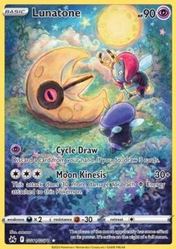 Chase Card - Lunatone gg11 - Crown Zenith