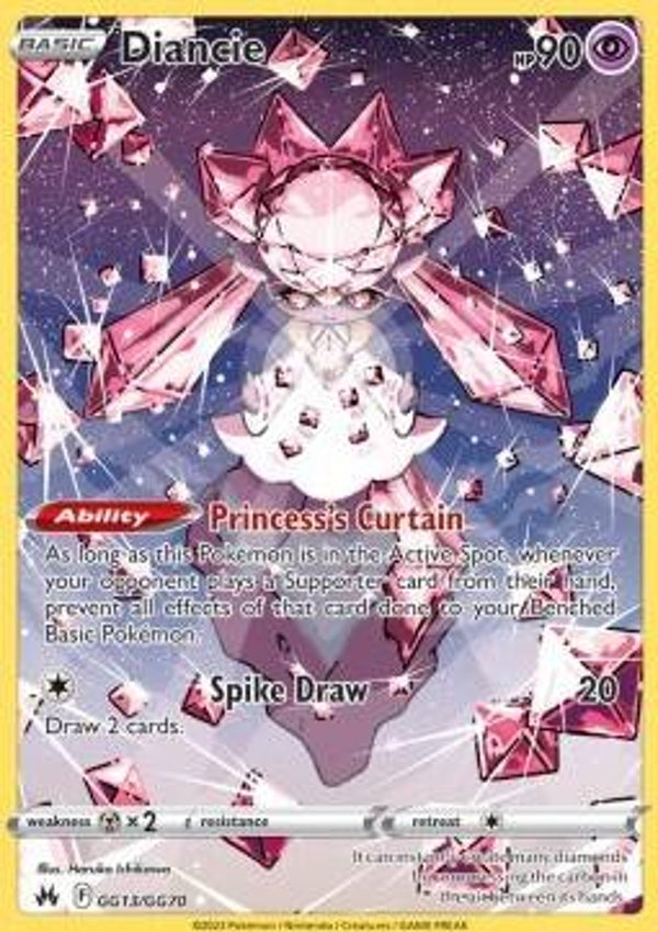 Chase Card - Diancie gg13 - Crown Zenith