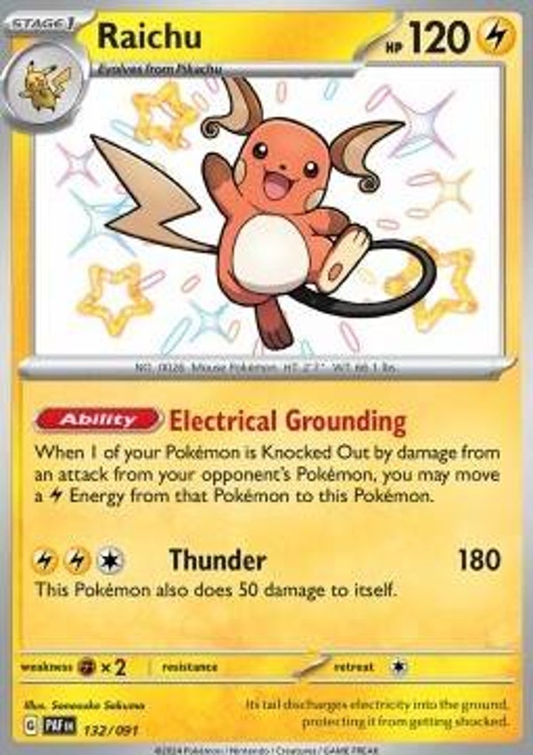 Chase Card - Raichu 132 - Paldean Fates
