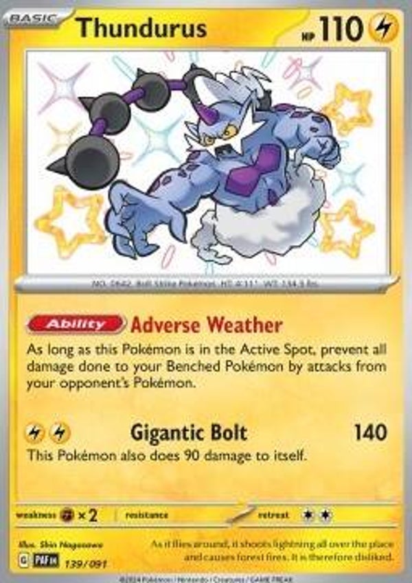Chase Card - Thundurus 139 -  Paldean Fates