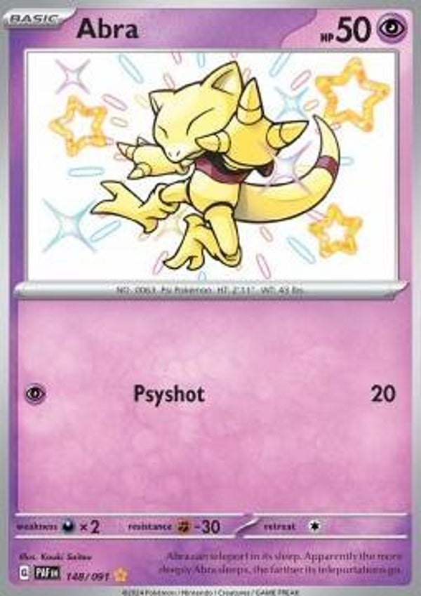 Chase Card - Abra 148 - Paldean Fates