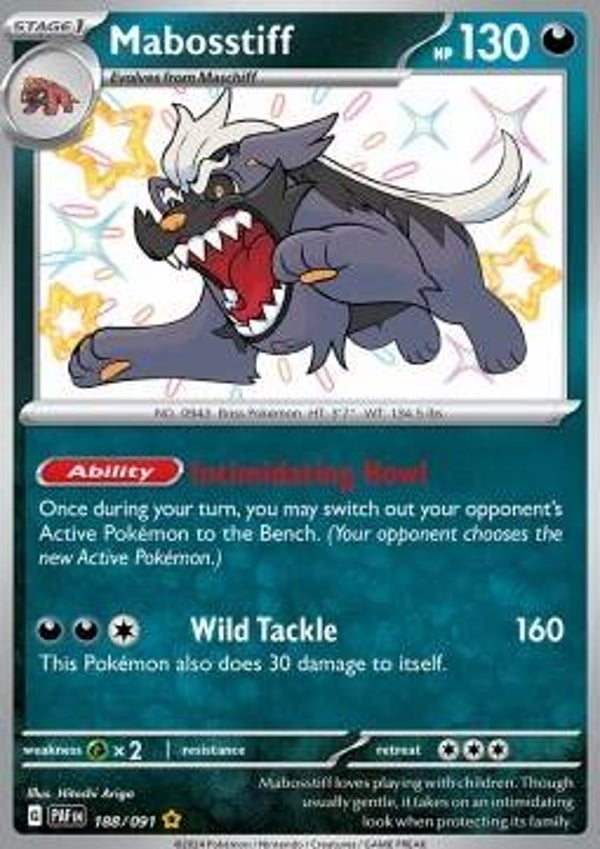 Chase Card - Mabosstiff 188 - Paldean Fates
