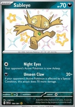 Chase Card - Sableye 184 - Paldean Fates