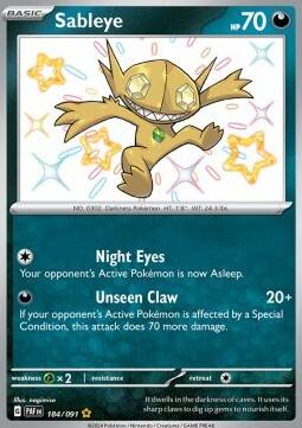 Chase Card - Sableye 184 - Paldean Fates