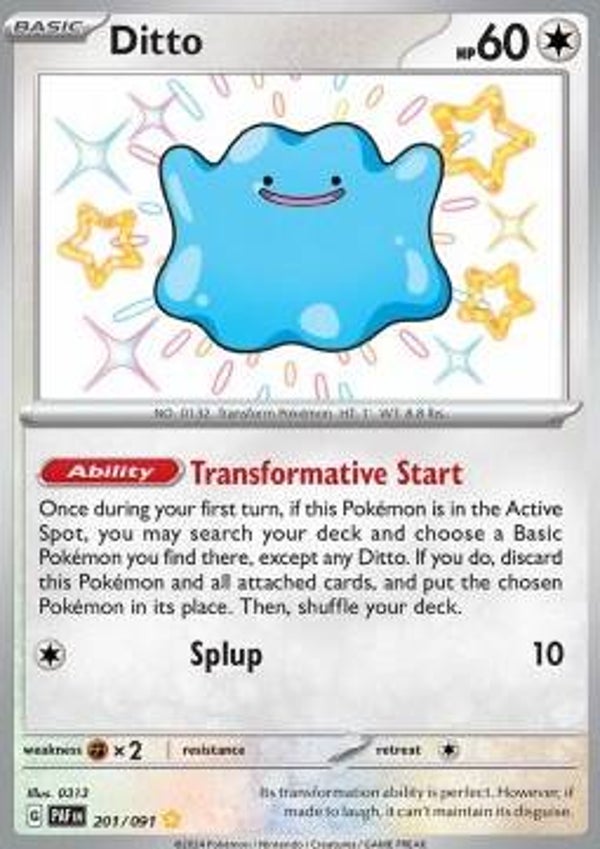 Chase Card - Ditto 201 - Paldean Fates