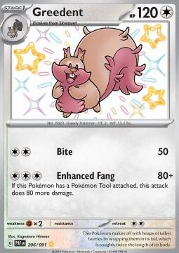 Chase Card - Greedent 206 - Paldean Fates