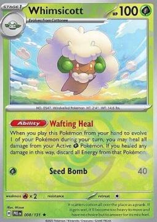 Chase Card - Whimsicott 8 MASTERBALL - Prismatic Evolutions