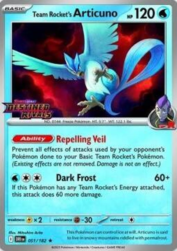 Chase Card - Team Rocket's Articuo 051 - SEALED Promo