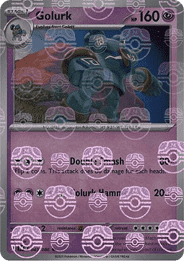 Chase Card - Golurk 043 MASTERBALL - Black Bolt