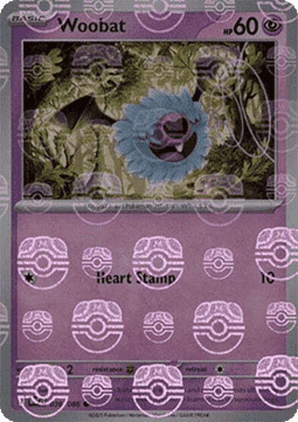 Chase Card - Woobat 036 MASTERBALL - White Flare