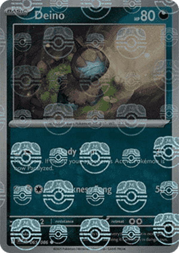 Chase Card - Deino 065 MASTERBALL - White Flare