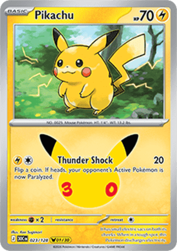 Chase Card - Pikachu 23 - 30th Celebration 1/30