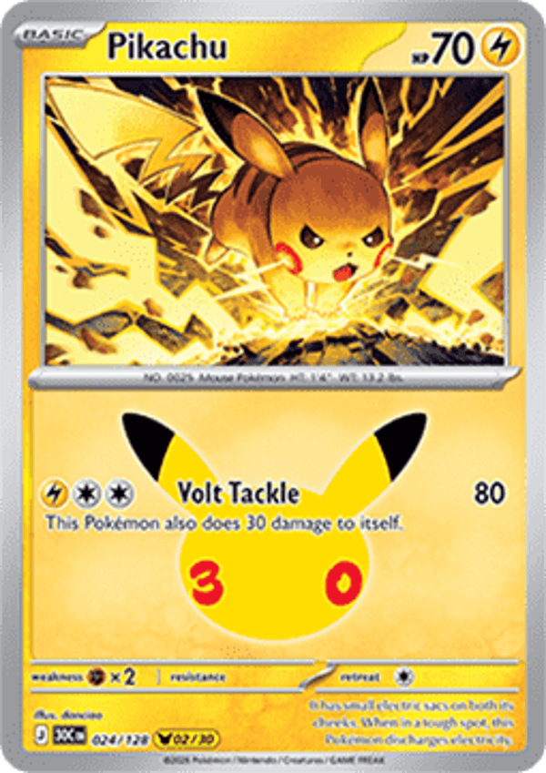 Chase Card - Pikachu 24 - 30th Celebration 2/30