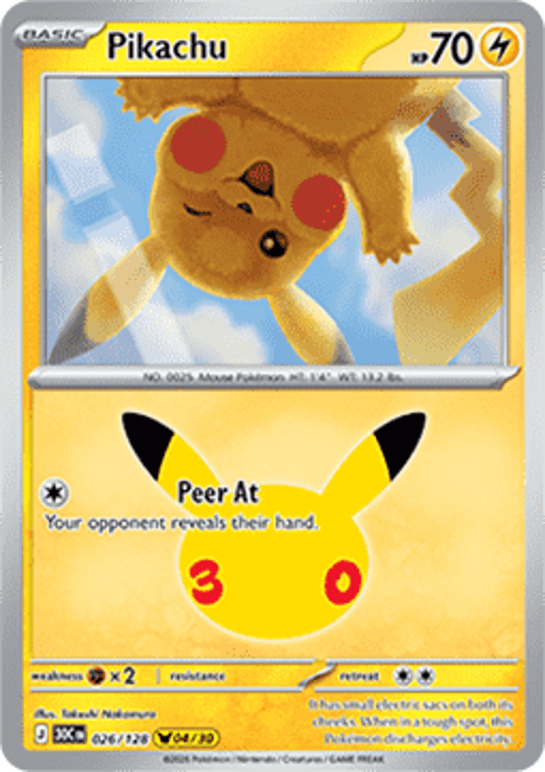 Chase Card - Pikachu 26 - 30th Celebration 4/30