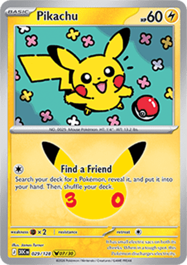 Chase Card - Pikachu 29 - 30th Celebration 7/30