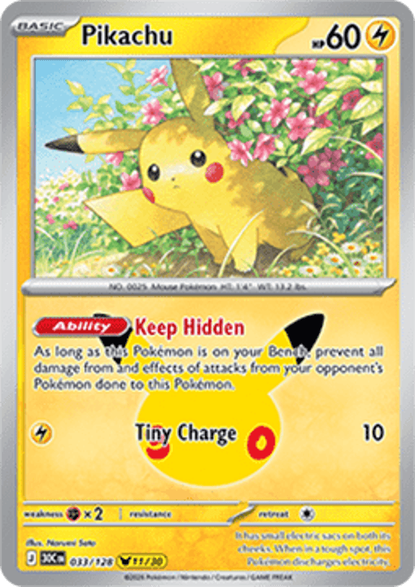 Chase Card - Pikachu 33 - 30th Celebration 11/30