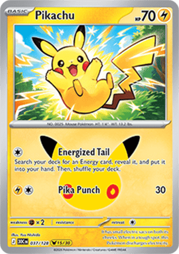 Chase Card - Pikachu 37 - 30th Celebration 15/30