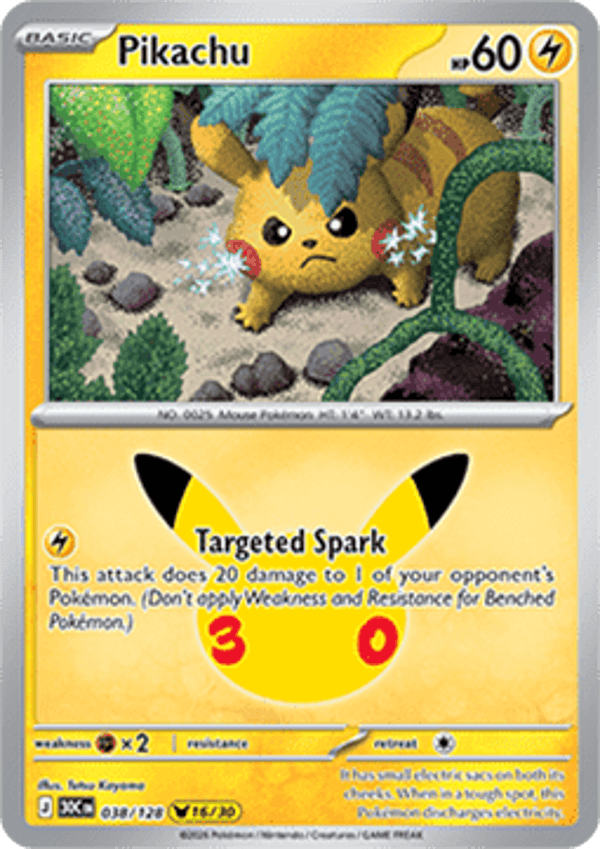 Chase Card - Pikachu 38 - 30th Celebration 16/30