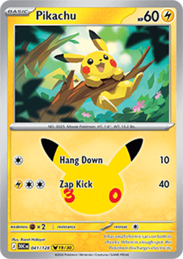 Chase Card - Pikachu 41 - 30th Celebration 19/30