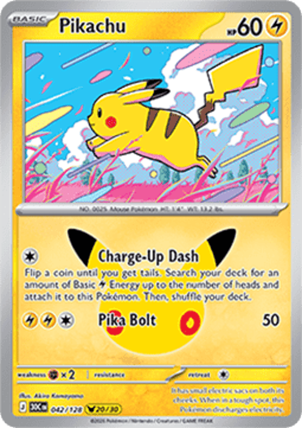 Chase Card - Pikachu 42 - 30th Celebration 20/30