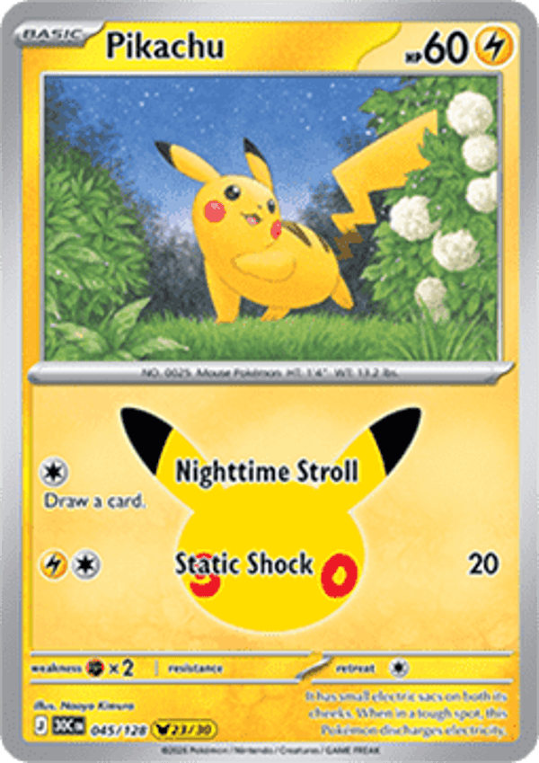 Chase Card - Pikachu 45 - 30th Celebration 23/30