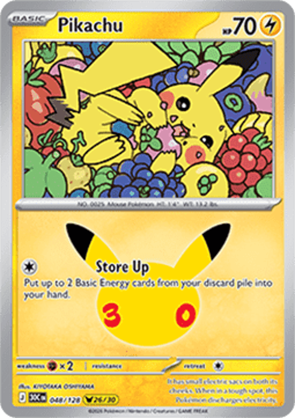 Chase Card - Pikachu 48 - 30th Celebration 26/30