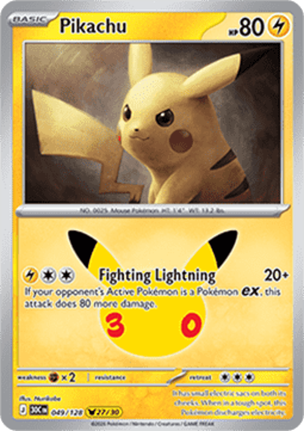 Chase Card - Pikachu 49 - 30th Celebration 27/30