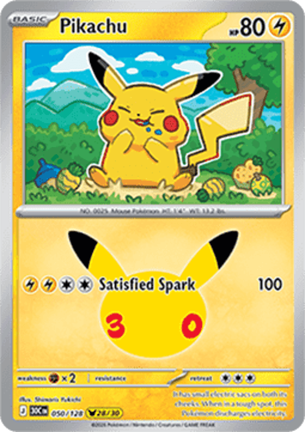 Chase Card - Pikachu 50 - 30th Celebration 28/30