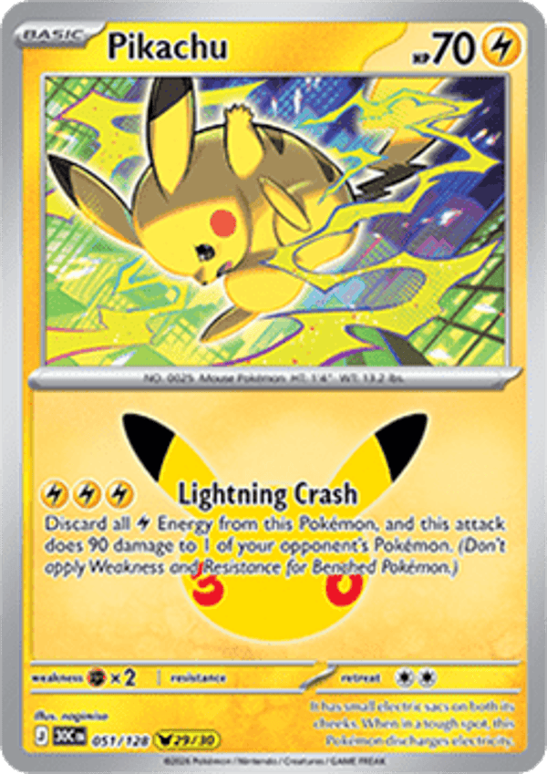Chase Card - Pikachu 51 - 30th Celebration 29/30