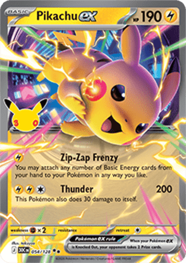 Chase Card - Pikachu 54 - 30th Celebration