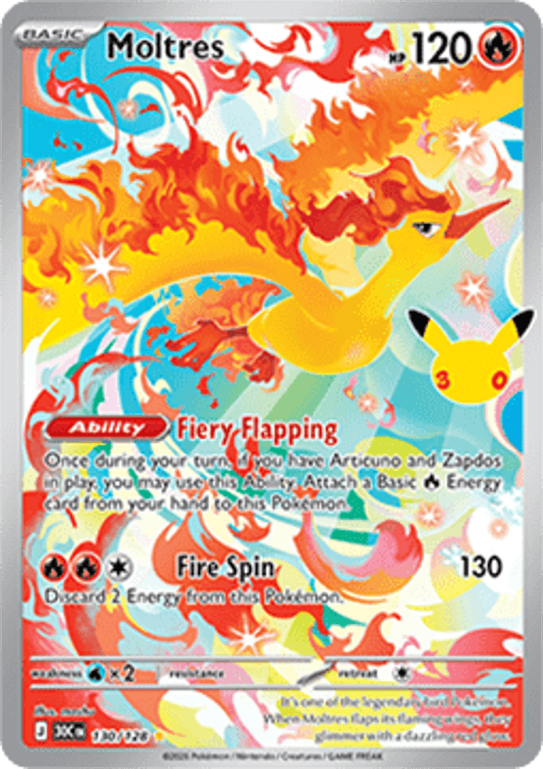 Chase Card - Moltres 130 - 30th Celebration