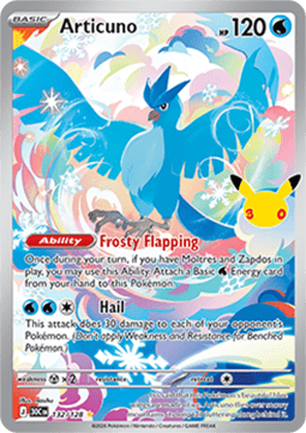 Chase Card - Articuno 132 - 30th Celebration