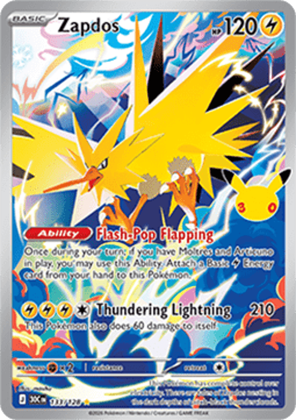 Chase Card - Zapdos 133 - 30th Celebration