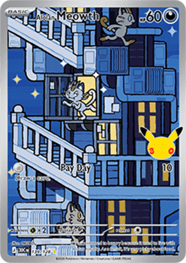 Chase Card - Alolan Meowth 139 - 30th Celebration