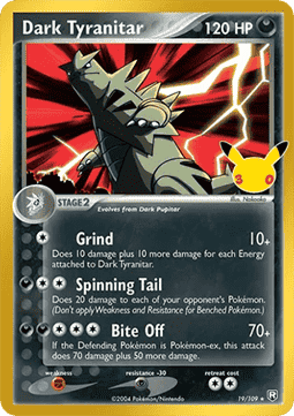 Chase Card - Dark Tyranitar 19 - 30th Celebration