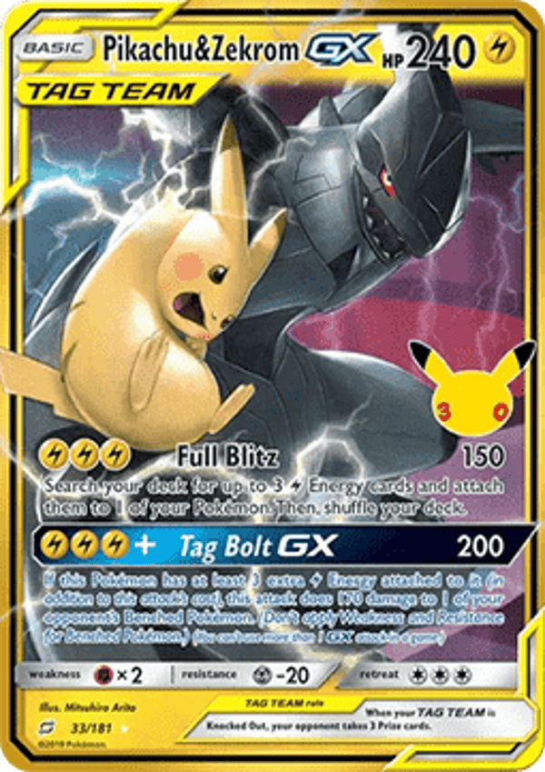 Chase Card - Pikachu & Zekrom - 30th Celebration
