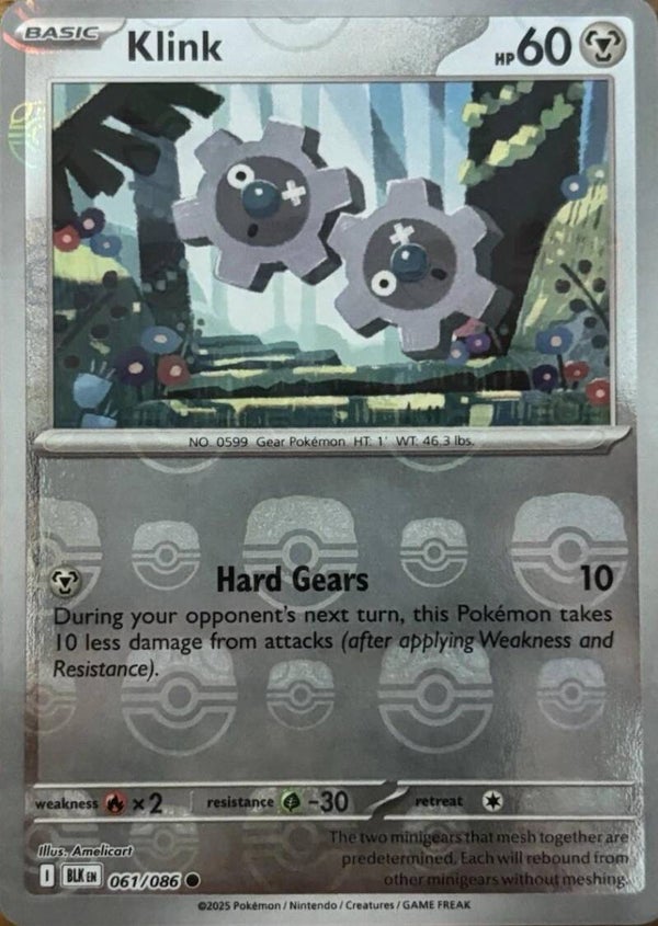 Chase Card - Klink 061 Masterball - Black Bolt