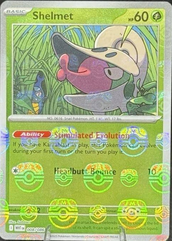 Chase Card - Shelmet 008 Masterball - White Flair