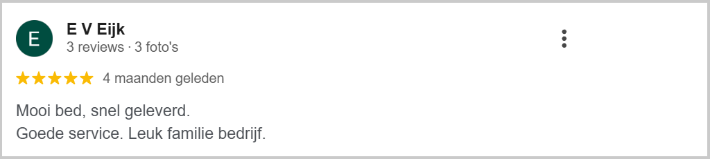 Google Review Anybed, Goede service, komen afspraken na