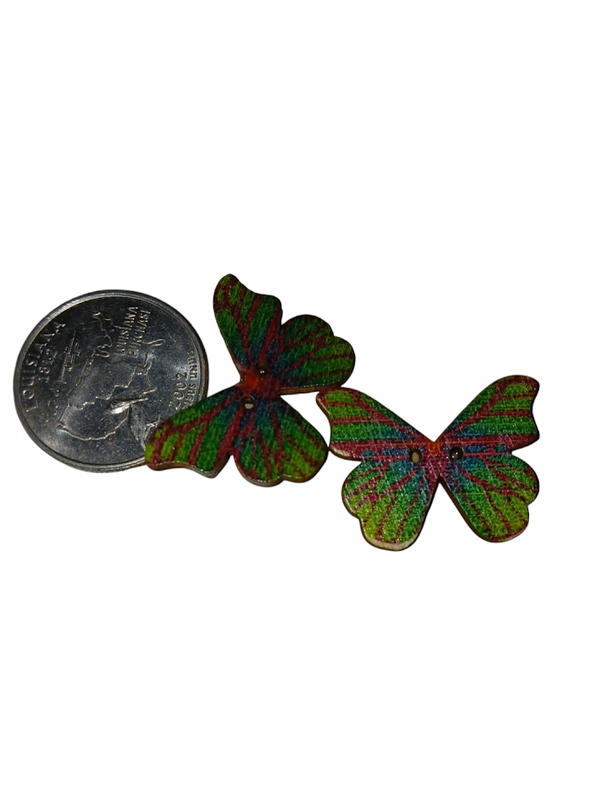 Wooden Butterfly earrings (115c)