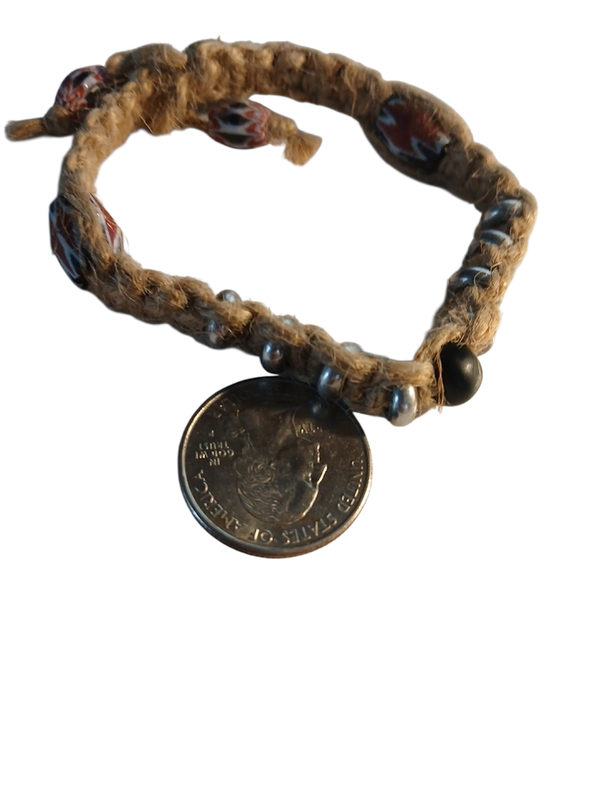 Hemp Bead Bracelet (131c)