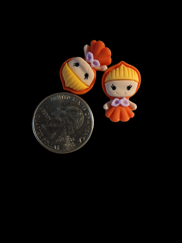 Litle Red Riding hood earrings( 142c)