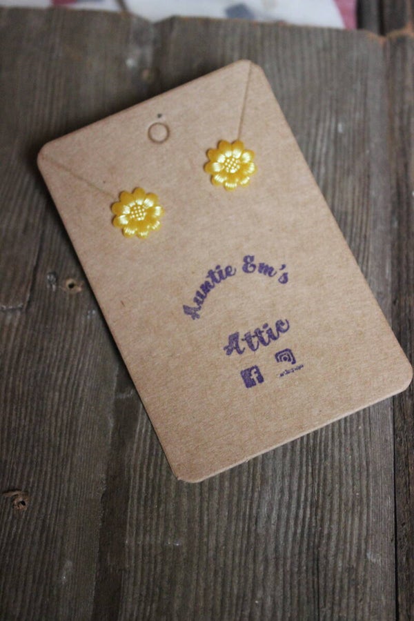 Yellow flower earrings ( 15617)