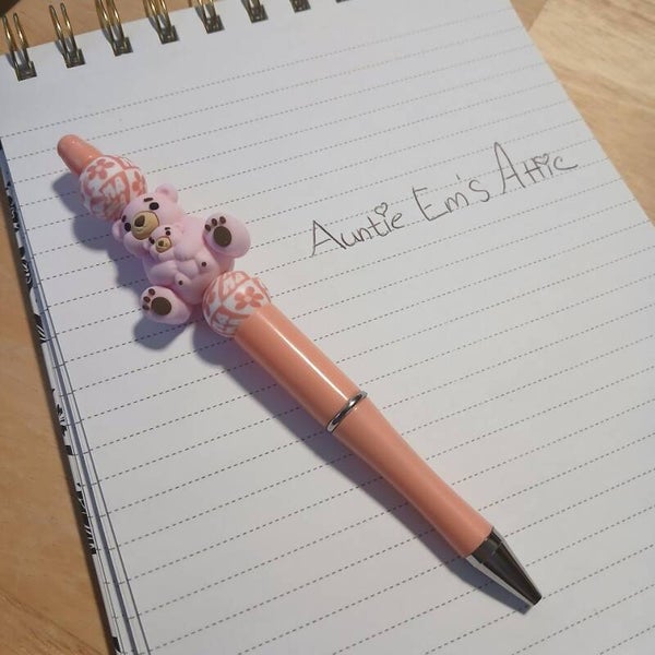 Pink Bear Beaded Pen (2730)