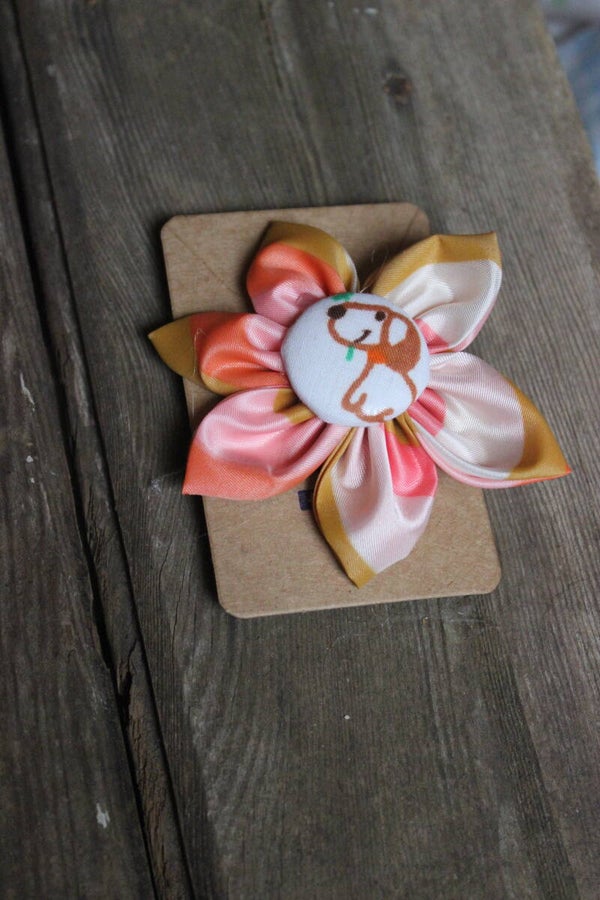 Vintage puppy barrette (34665)