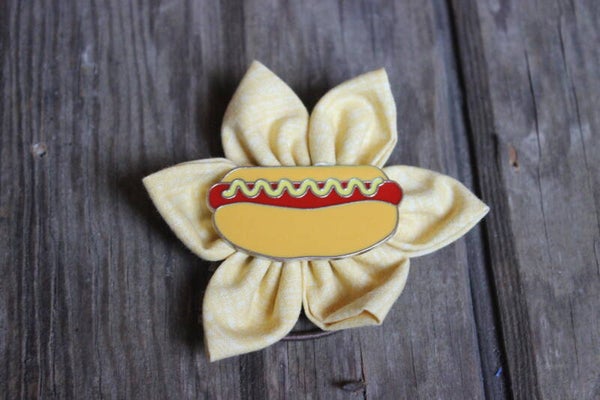 Hot Dog Flower pony tail tie (383)