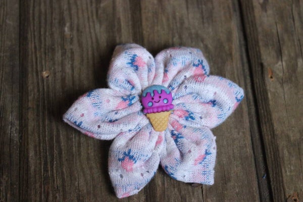 Ice cream flower pony tail tie  (386)
