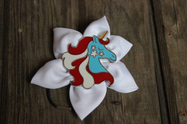 Unicorn USA pony tail tie. (387)