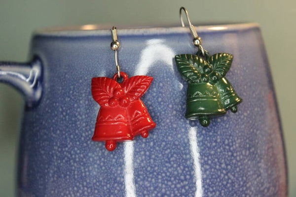 Christmas bell earrings. (52c)