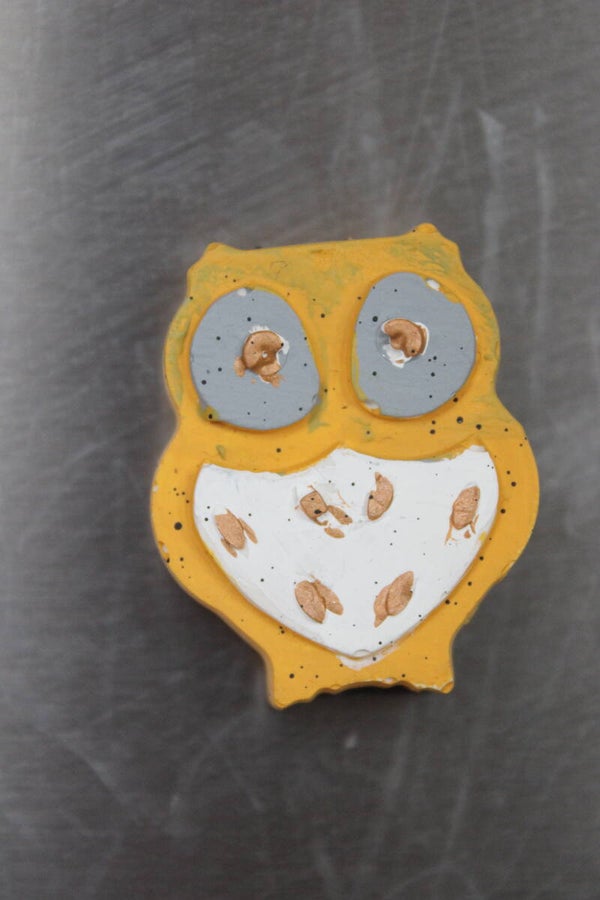 Yellow owl magnet (6136)